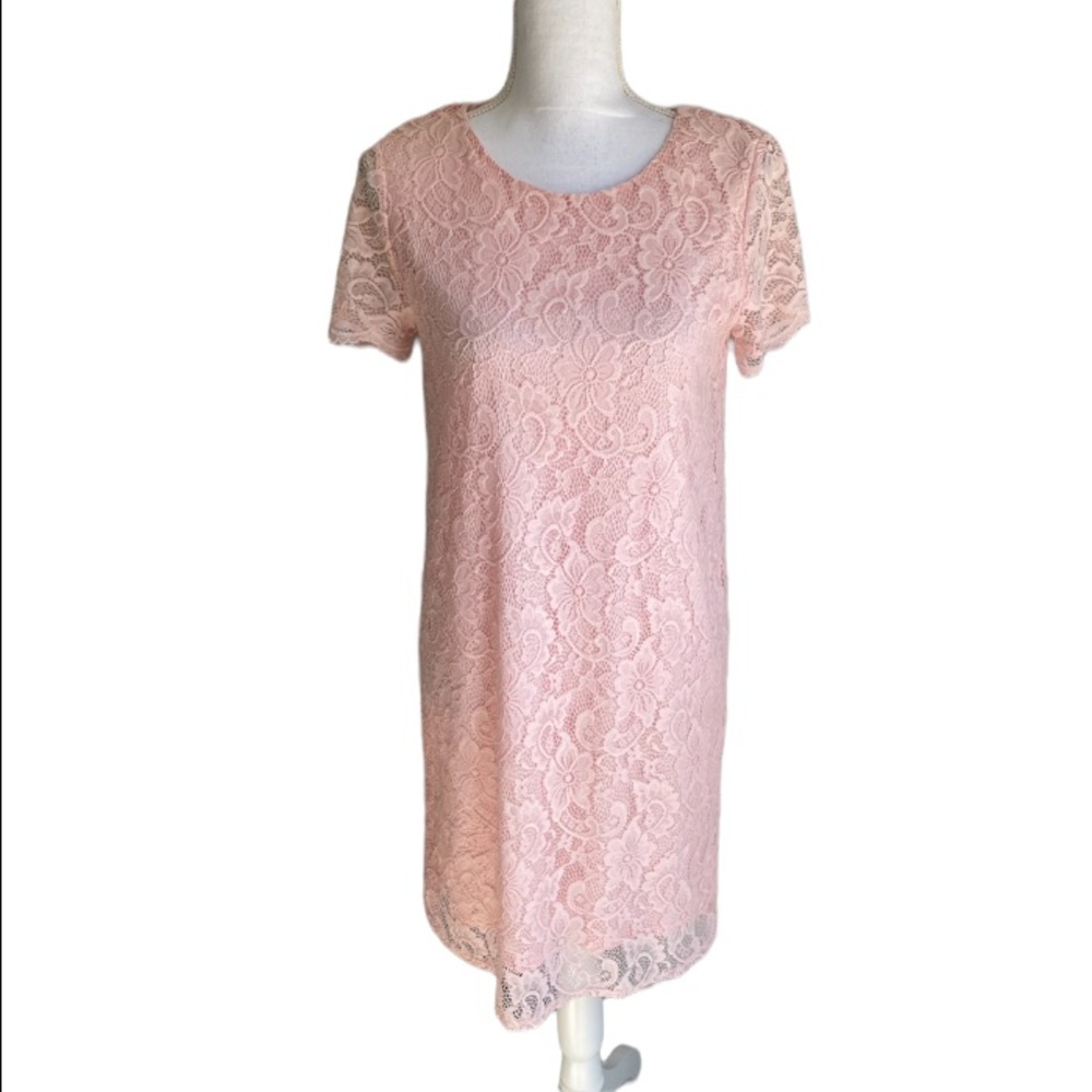 Juicy Couture Pink Lace Midi Dress
